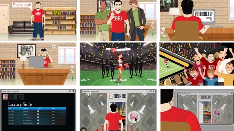 Football Ticket Online Storyboard